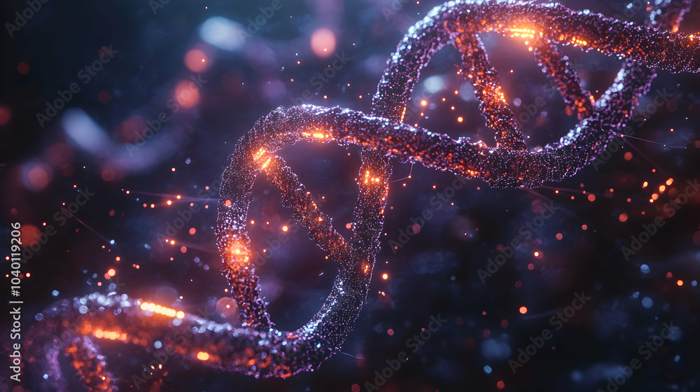 Poster molecular structure of dna interconnected with neural pathways illustrating biological complexity