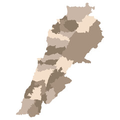 Fototapeta premium Lebanon map. Map of Lebanon in administrative provinces in multicolor