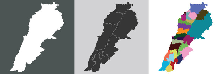 Lebanon map. Map of Lebanon in set