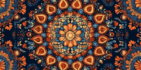 Filipino Tribal Mandala Textile, intricate patterns, bold designs, rich cultural heritage, earthy tones, vibrant symbolism