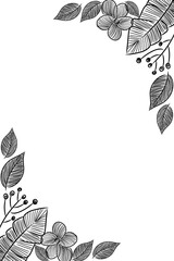 B&W frame with leaves