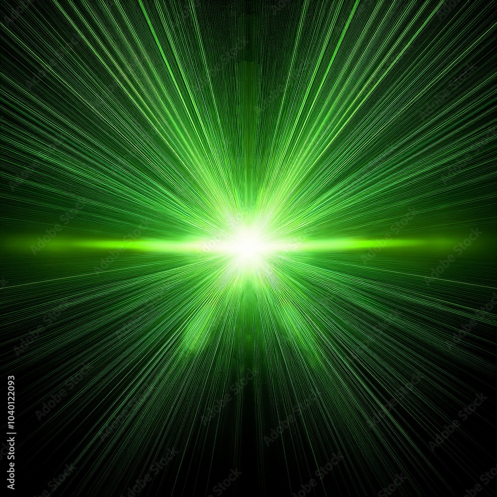 Canvas Prints abstract green light overlays burst effect with digital lens flare ai generated