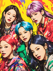 Obraz premium K-pop idol illustration
