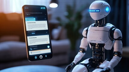 Chatbot conversation Ai Artificial Intelligence technology online customer service.Digital chatbot, robot application, OpenAI generate. Futuristic technology.Virtual assistant on internet.