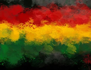 Fototapeta premium black history month canvas grunge texture red yellow green paint color celebration background