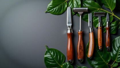  Elegant grooming tools ready for a close shave