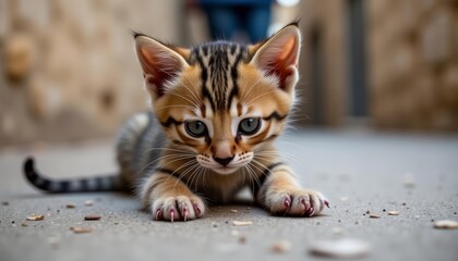 Fototapeta premium Curious kitten exploring the world