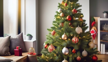 christmas tree and decorations