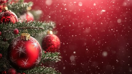 Christmas decoration backdrop Happy New Year Isolated Christmas background Copy space Area for text banner