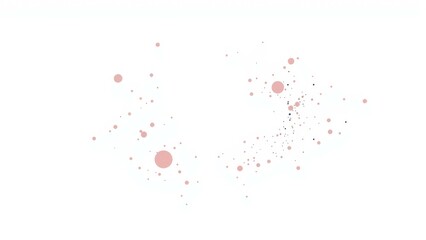 Pink and black dots on white
