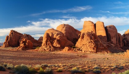desert landscape with red rock formations