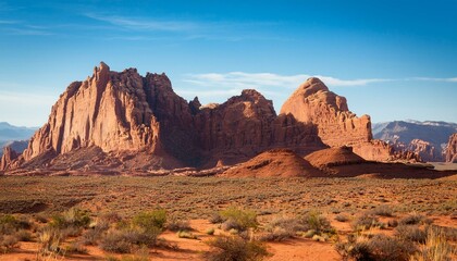 Naklejka premium desert landscape with red rock formations
