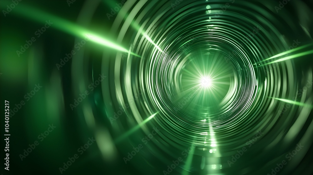 Poster dynamic laser lines with vortex effects - immersive digital tunnel and luminescent grid for futurist