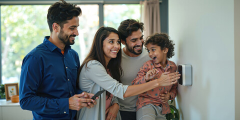 Smart Home Indian Technician Introduces Family to New Appliance with Smiles