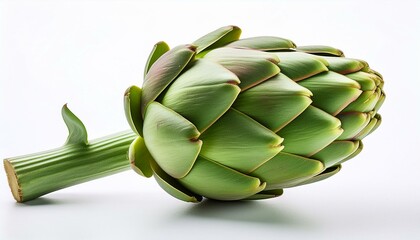 Fototapeta premium green artichoke on white background