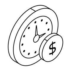 Premium design icon of time is money