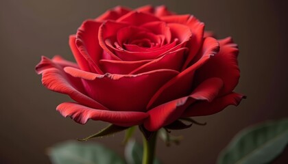 Naklejka premium Elegance in bloom A single red rose