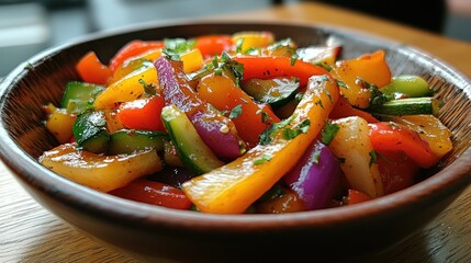 Delicious Roasted Peppers and Zucchini Salad