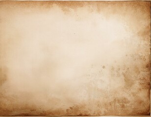 old brown paper parchment background with distressed vintage stains and ink border and white faded shabby center elegant antique beige color with coffee or tea stained border