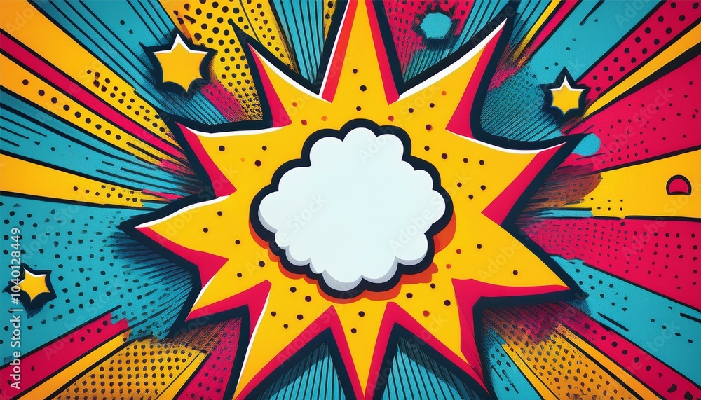 Wall mural playful pop art background featuring pow bold patterns dynamic visuals colorful