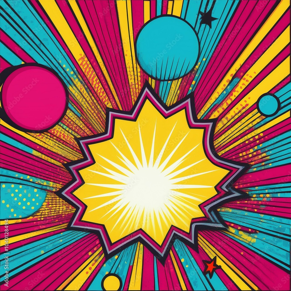 Wall mural playful pop art background featuring super bold graphics dynamic patterns colorful