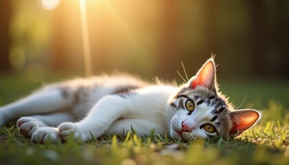  Peaceful feline in the suns glow
