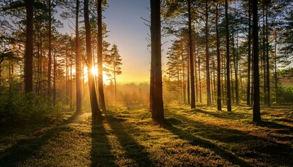 Fototapeta premium sunrise through the trees