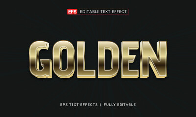 Golden 3d editable text effect