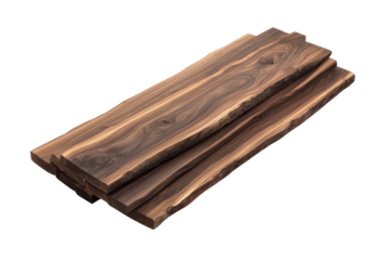 Horizontal arrangement of super long walnut wood planks, emphasizing their smooth surface and elegant lines. The interplay of light and shadow accentuates the intricate grain details