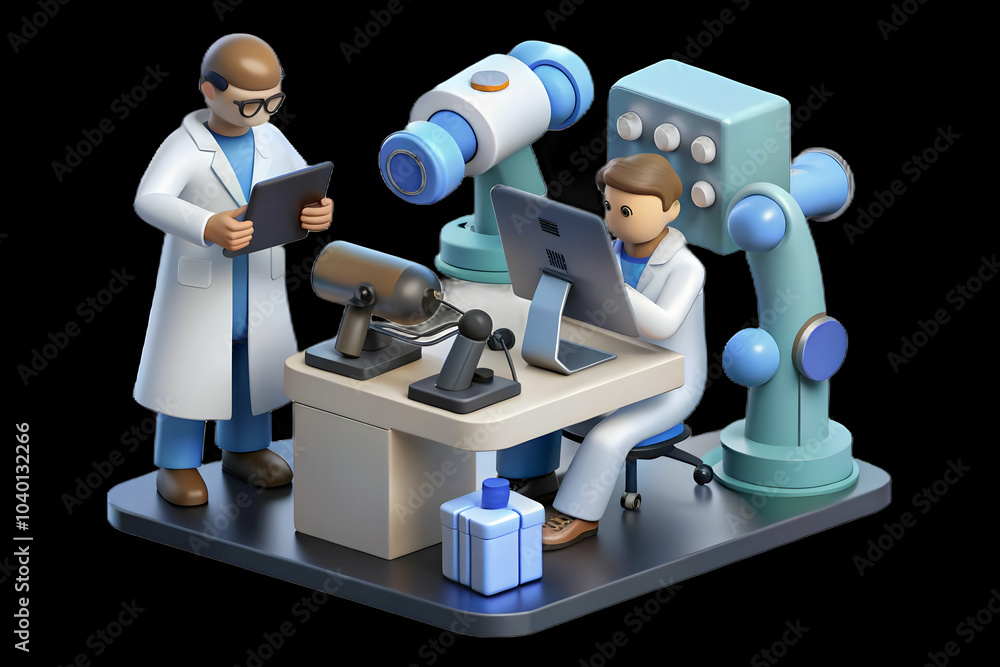 Poster scientists ai systems analyzing data collaboration innovative research lab teamwork concept image ca