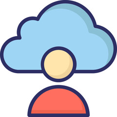 Cloud vector icon with an isolated backround