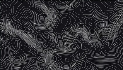 topographic map background  illustration with white lines on black background abstract design for travel or outdoor activities concept flat lay minimal style  illustration