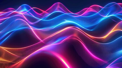 Obraz premium Abstract Neon Wave Pattern