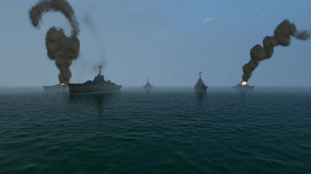 Bombed warships