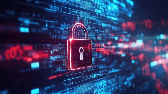 Digital Data Stream Cybersecurity Concept Technology Background Encryption