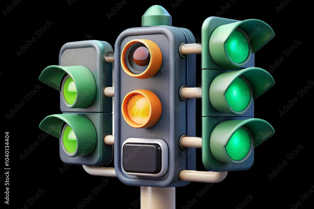 Poster macro image smart traffic light embedded sensors concept close-up detailed showcasing cameras urban 
