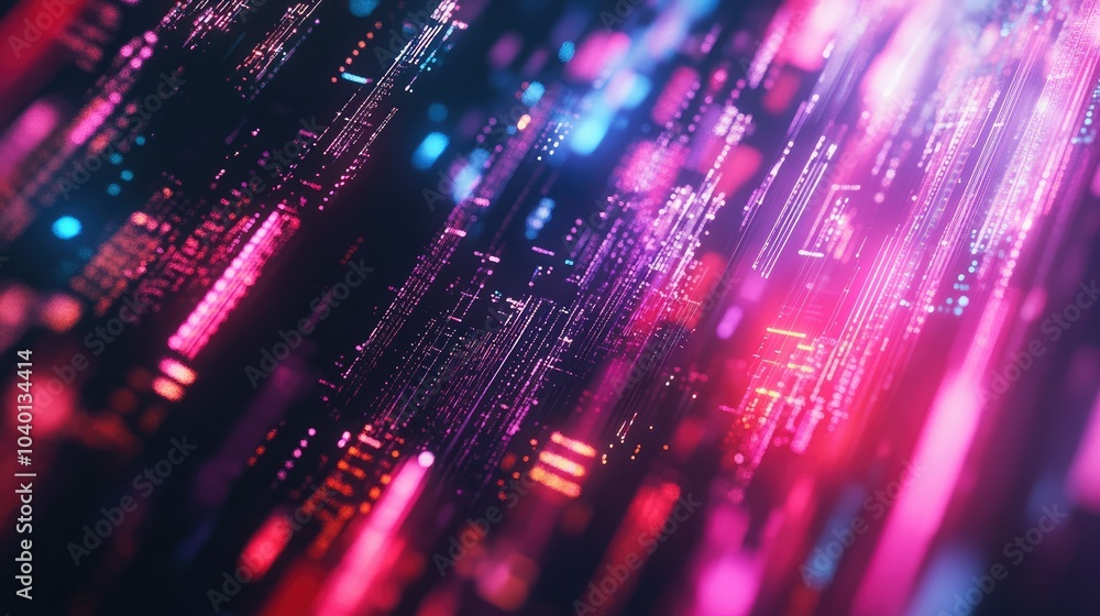 Aufkleber digital grid glowing with data streams, perfect for tech process visuals