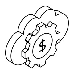 Modern design icon of cloud money setting 