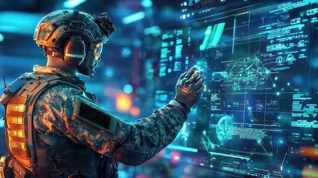 Futuristic Military Technology &ndash; AI-Powered Soldier Using Advanced Cyber Systems for Tactical Operations