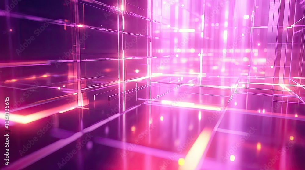 Aufkleber dynamic digital grid glowing with light, representing fast tech processes