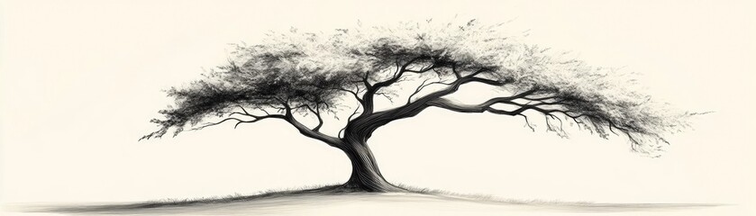 A minimalistic tree, drawn with only the outline and no extra details
