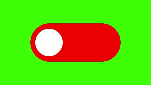 animated on off switch button red blue slide switch 4k looping