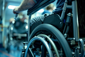 Obraz premium Helping a patient with physical therapy in a rehabilitation center generative AI technology