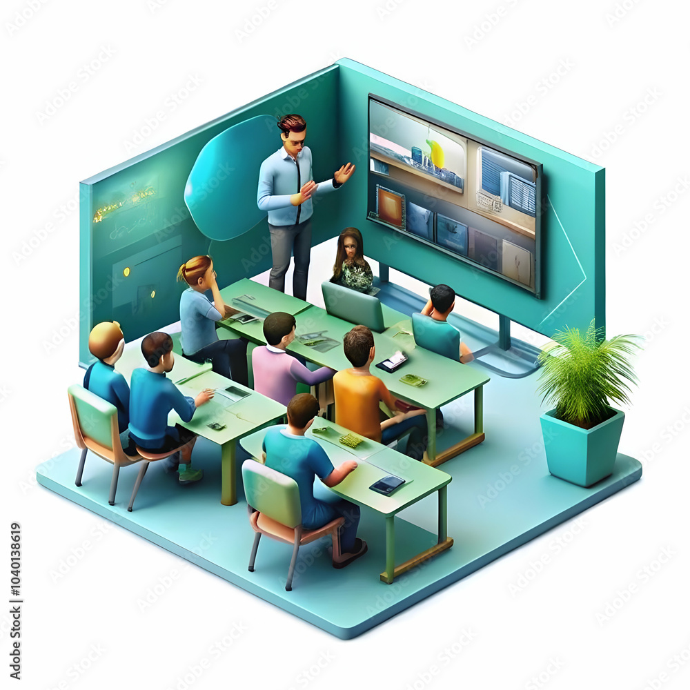 Poster students collaborating virtual tools tech enabled classroom candid shot active collaboration virtual