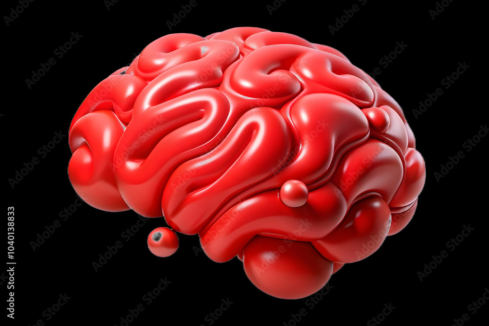 Aufkleber plain red background abstract ai brain design concept attention grabbing visuals business intelligen