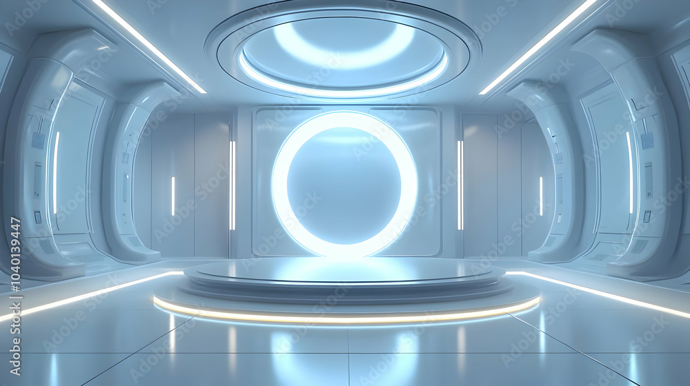 Poster 3d holographic esg data visualization in plain white space | zoom out transition revealing intricate