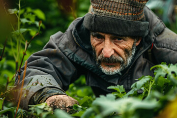 Obraz premium A person gardening in a field generative AI concept