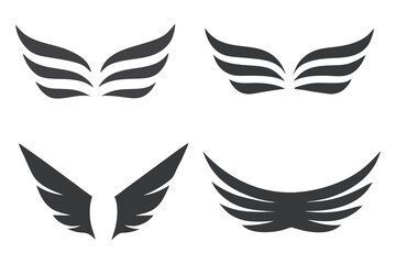 Abstract Wing Icons  Sleek Vector silhouette Line Art Set.