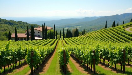 Fototapeta premium Vineyard Vistas A Landscape of Lifes Simple Pleasures