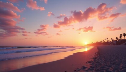 Fototapeta premium Sunset serenity on the beach